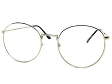 Exaggerated Vintage Retro Style Clear Lens EYEGLASSES Large Oval Silver Frame 6833