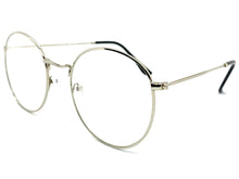 Exaggerated Vintage Retro Style Clear Lens EYEGLASSES Large Oval Silver Frame 6833