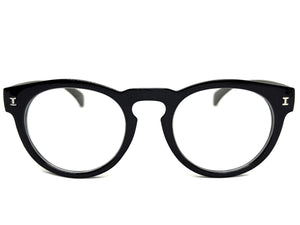 Classic Vintage Retro Style READING GLASSES READERS Round Black Frame Lens Strength +2.25