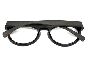 Classic Vintage Retro Style READING GLASSES READERS Round Black Frame Lens Strength +2.25