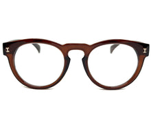Classic Vintage Retro Style READING GLASSES READERS Round Brown Frame Lens Strength +2.00