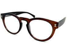 Classic Vintage Retro Style READING GLASSES READERS Round Brown Frame Lens Strength +2.00
