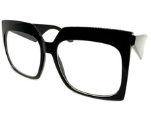 Oversized Vintage Retro Style Clear Lens EYEGLASSES Large Square Black Frame 4464