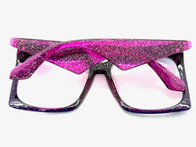 Oversized Vintage Retro Style Clear Lens EYEGLASSES Large Square Blue & Purple Frame 4464