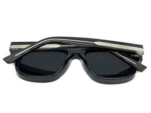 Classic Vintage Retro Style SUNGLASSES Large Thick Square Black Acetate Frame C004