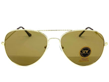 Classic Vintage Retro Aviator Style SUNGLASSES Gold Frame Glass Lens 1106