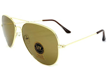 Classic Vintage Retro Aviator Style SUNGLASSES Gold Frame Glass Lens 1106