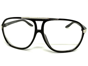 Classic Vintage Retro Hip Hop Rapper Style Clear Lens EYEGLASSES Black Frame 80604