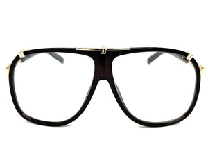 Classic Vintage Retro Hip Hop Rapper Style Clear Lens EYEGLASSES Brown Frame E0230