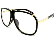 Classic Vintage Retro Hip Hop Rapper Style Clear Lens EYEGLASSES Brown Frame E0230