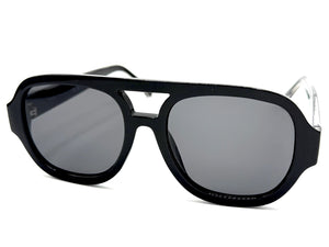 Classic Vintage Retro Style SUNGLASSES Large Thick Black Acetate Frame C005