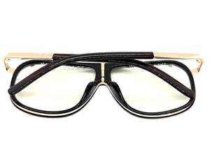 Classic Vintage Retro Hip Hop Rapper Style Clear Lens EYEGLASSES Brown Frame E0230