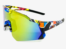 Oversized Retro Sporty Wrap Around Style SUNGLASSES Large Graffiti Frame 39084