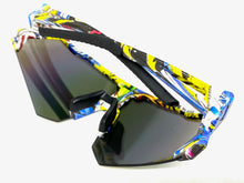 Oversized Retro Sporty Wrap Around Style SUNGLASSES Large Graffiti Frame 39084