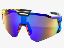 Oversized Retro Sporty Wrap Around Style SUNGLASSES Large Graffiti Frame 39084