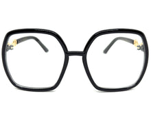 Oversized Vintage Retro Style Clear Lens EYEGLASSES Square Black Frame 30443