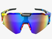 Oversized Retro Sporty Wrap Around Style SUNGLASSES Large Graffiti Frame 39084