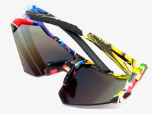 Oversized Retro Sporty Wrap Around Style SUNGLASSES Large Graffiti Frame 39084