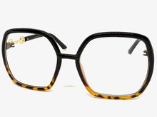 Oversized Vintage Retro Style Clear Lens EYEGLASSES Square Black Frame 30443