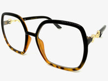 Oversized Vintage Retro Style Clear Lens EYEGLASSES Square Black Frame 30443