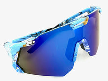 Oversized Retro Sporty Wrap Around Style SUNGLASSES Large Graffiti Frame 39084