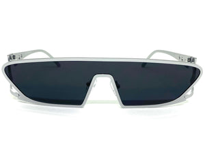 Modern Futuristic Space Party Raver Style SUNGLASSES Sleek Silver Frame 5277