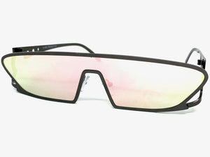 Modern Futuristic Space Party Raver Style SUNGLASSES Sleek Gunmetal Frame 5277