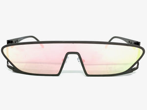 Modern Futuristic Space Party Raver Style SUNGLASSES Sleek Gunmetal Frame 5277