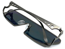 Modern Futuristic Space Party Raver Style SUNGLASSES Sleek Gunmetal Frame 5277