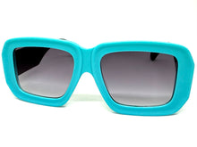 Exaggerated Classic Vintage Retro Style SUNGLASSES Thick Square Blue Frame 80056