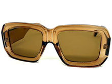 Exaggerated Classic Vintage Retro Style SUNGLASSES Thick Square Brown Frame 80056