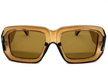Exaggerated Classic Vintage Retro Style SUNGLASSES Thick Square Brown Frame 80056