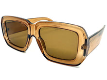 Exaggerated Classic Vintage Retro Style SUNGLASSES Thick Square Brown Frame 80056