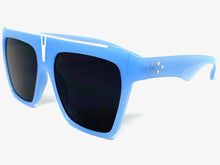 Oversized Vintage Retro Style SUNGLASSES Large Square Blue Frame 2131