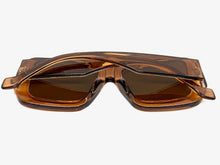 Exaggerated Classic Vintage Retro Style SUNGLASSES Thick Square Brown Frame 80056