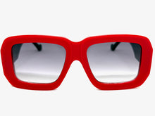 Exaggerated Classic Vintage Retro Style SUNGLASSES Thick Square Red Frame 80056
