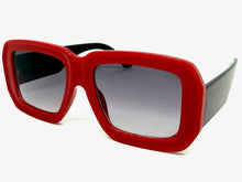 Exaggerated Classic Vintage Retro Style SUNGLASSES Thick Square Red Frame 80056