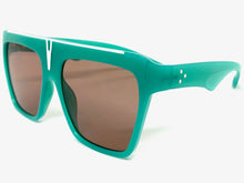 Oversized Vintage Retro Style SUNGLASSES Large Square Turquoise Frame 2131
