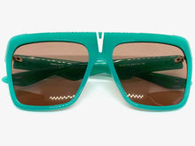 Oversized Vintage Retro Style SUNGLASSES Large Square Turquoise Frame 2131