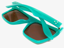 Oversized Vintage Retro Style SUNGLASSES Large Square Turquoise Frame 2131