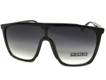 Oversized Modern Rerto Shield Style SUNGLASSES Large Black Frame 6984