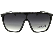 Oversized Modern Rerto Shield Style SUNGLASSES Large Black Frame 6984