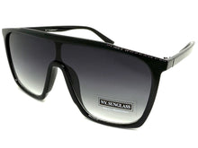 Oversized Modern Rerto Shield Style SUNGLASSES Large Black Frame 6984