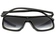 Oversized Modern Rerto Shield Style SUNGLASSES Large Black Frame 6984