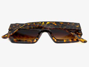 Classic Vintage Retro Style SUNGLASSES Thick Square Tortoise Frame - Brown Lens 75005
