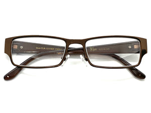 Classy Contemporary Modern Style Clear Lens EYEGLASSES Bronze Fashion Frame 1215