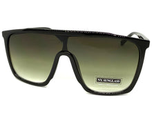 Oversized Modern Rerto Shield Style SUNGLASSES Large Black Frame 6984