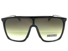 Oversized Modern Rerto Shield Style SUNGLASSES Large Black Frame 6984