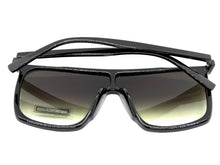 Oversized Modern Rerto Shield Style SUNGLASSES Large Black Frame 6984