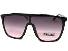 Oversized Modern Rerto Shield Style SUNGLASSES Large Black Frame 6984